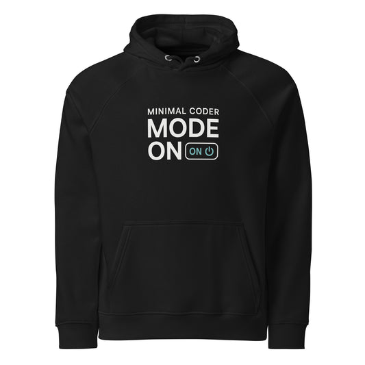 Minimal coding hoodie front design